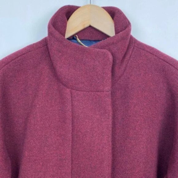NWT J.Crew 6 Cocoon Coat Italian Stadium Cloth Wool Burgundy Red - Picture 5 of 11